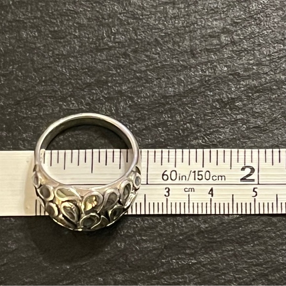 Vintage Sterling Silver and Abalone Paisley Inlay Statement Ring Size 10.5 - Picture 10 of 16